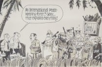 "An international peacekeeping force!! Golly...that explains everything!"