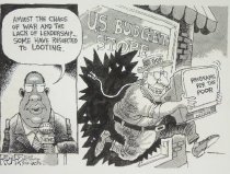 Amidst the chaos of war and the lack of leadership...some have resorted to looting.