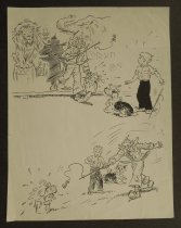 [Art work for sheet music front covers; 'Tippie's Tunes', 'Tippie and the hurdy gurdy'  and 'Tippie and the circus']