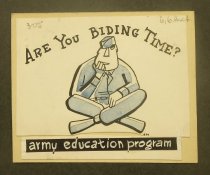[20 cartoons, spot illustrations, drawings and column headings drawn for the US Army 63rd division newspaper 'Blood and Fire']