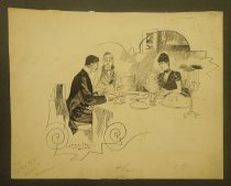 [Couple and an older woman having dinner]