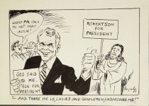 "- and there he is, ladies and gentlemen, endorseing me!"