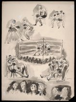 [boxing match drawings]