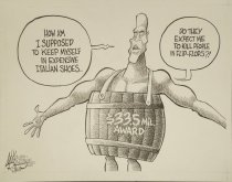 "How am I supposed to keep myself in expensive Italian shoes... do they expect me to kill people in flip-flops?!"