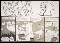 Creatures on a hotdog. Hotdogs in the sky.