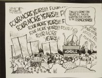 "Finally! A crowd I can Relate to!... They're chanting for a return to the former years!!"