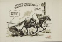 "And down the stretch it's Gib Lewis on 'No Strings Attached'!"