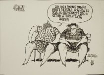 "22 cents for a postage stamp?! What's the deal?... Now how the devil do they expect a girl to get any letters at those rates?!!"