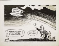 Flying cup and saucer