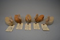 Unfinished miniature wooden ducks: assortment of Redhead or Scaup, Merganse