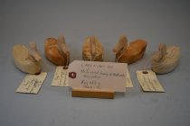 Unfinished miniature wooden ducks: assortment of Redhead or Scaup, Merganse