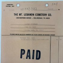 Invoice for grave maintenance