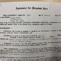 Agreement for Perpetual Care
