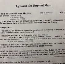 Agreement for Perpetual Care