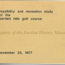 Feasibility and Recreation Study of the Bartlett Hills Golf Course