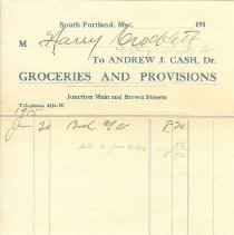 Cash grocer invoice