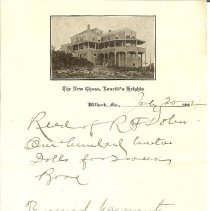 Chase House invoice, 1904