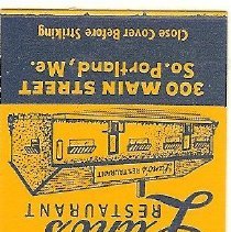 Lano's Diner matchbook