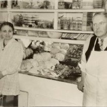 Fred and Mable Richardson inside Richardson's market
