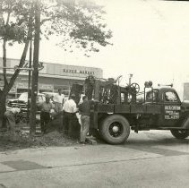 Dick Cotton truck in front of Shaw's Mill Creek