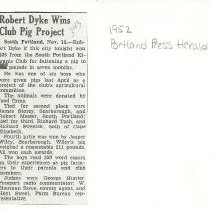 Robert Dyke pig project news clipping