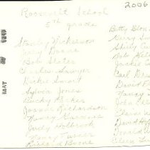 Roosevelt School, circa 1946, student names