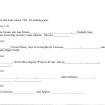 Kaler School, 5th & 6th grades, 1933, partial names