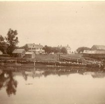View from north end of Tukey's Bridge, farms and shipbuilding