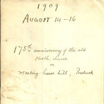 1909 handwritten book, First Congregational