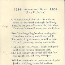 1909 Anniversary Hymn