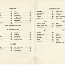 Inside of cocktail menu