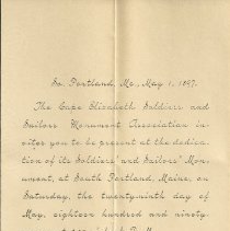 Soldiers' and Sailors' Monument Dedication