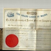 Masonic certificate, Arthur M. Small