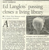 Ed Langlois dies