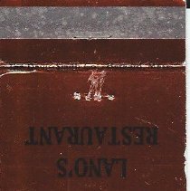 Lano's Restaurant matchbook cover