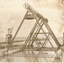 Texas Tower tripod being prepared for move