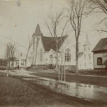 New and old Elm Street Methodist Church buildings