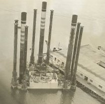 Texas Tower 3 tied up at the Maine State Pier