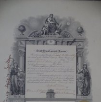 Master Mason certificate for Frederick Hinckley