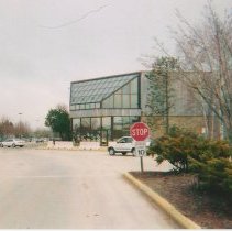 Filene's in 2004. Barriers protect the entrance