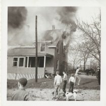 Hutchinson house on Atlantic Avenue being burned.