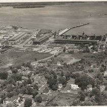 Aerial view, former shipyard area