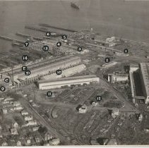 Aerial view, West Yard, late 1945