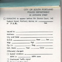 Summons for moving violation