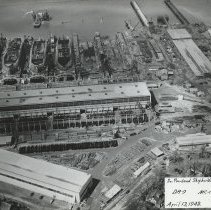 Aerial view, West Yard, April 13, 1942