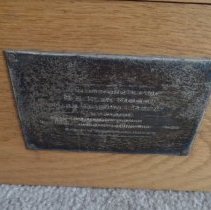 SS Ezra Meech plaque on bottle box