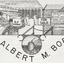 Close up of drawing by Herman D. Stover, Jr.