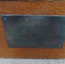 SS William Sturgis plaque on bottle box
