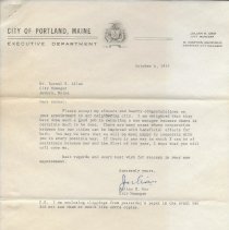 Letter from Portland City Manager, Julian Orr