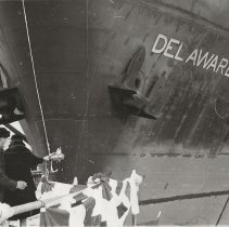 Mrs. Grace Allen christens the Delaware II, December 31, 1967